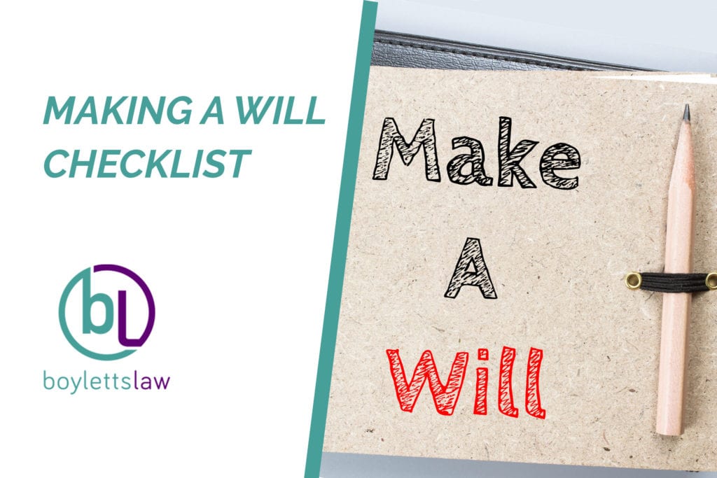 Make a will written on notepad image for make a will checklist